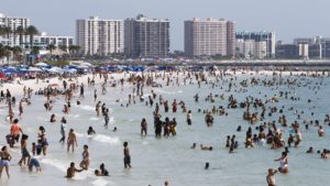 Clearwater beach nearly at capacity during Memorial Day 